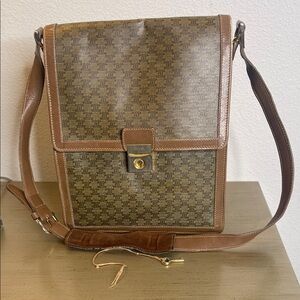 Celine Brown Patterned Messenger Bag